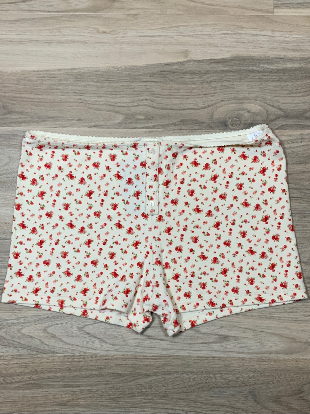 🆕 Parke x Target Cream Floral Shorts with Button-Front Detail